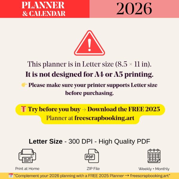 2026 Printable Weekly & Monthly Planner | Instant Download for Teachers & ADHD