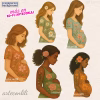 24 Floral Pregnant Woman PNG & SVG Clipart | Instant Download for Scrapbooking & Baby Showers