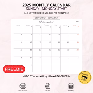 Free Monthly Marketing Calendar Planner - Letter-Size-12-December