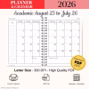 Free academic planner 2025–2026 monthly calendar double-page printable PDF