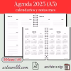 Printable 2025 Weekly Agenda | Instant Download Planner Spanish - A5 Format