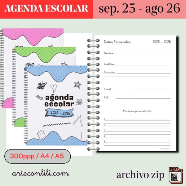 Printable School Planner 2025-2026 | Instant Download for Students