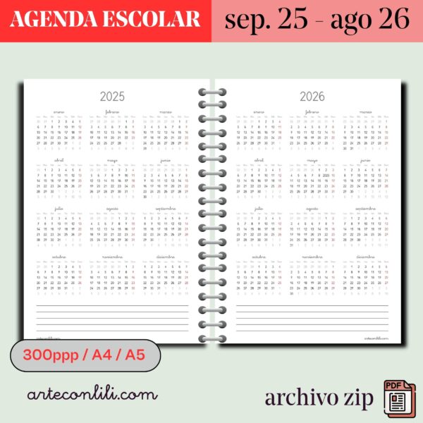 Printable School Planner 2025-2026 | Instant Download for Students