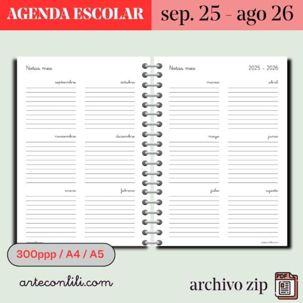 Printable School Planner 2025-2026 | Instant Download for Students