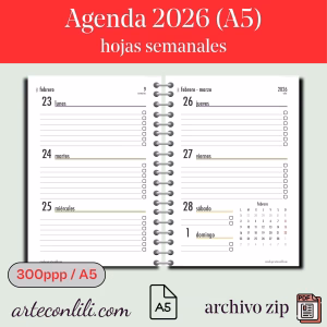 Printable 2026 Weekly Planner Spanish | Digital Download A4/A5 | Instant Access
