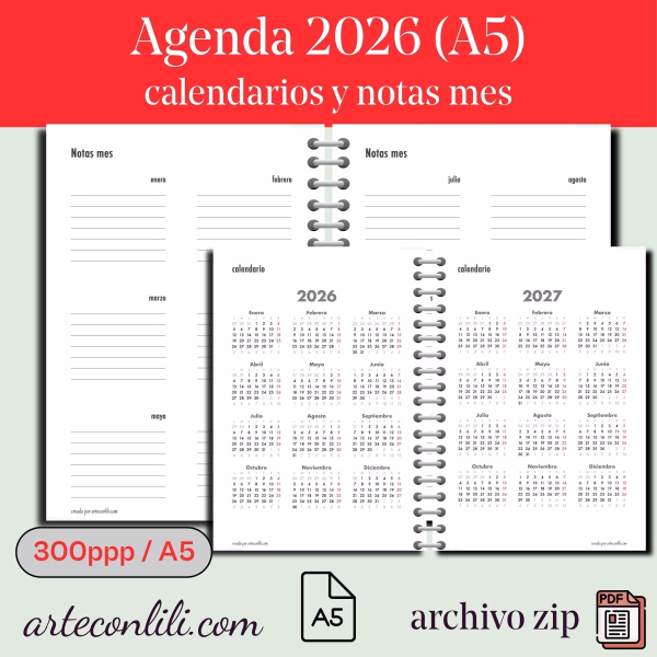 Printable 2026 Weekly Planner Spanish | Digital Download A4/A5 | Instant Access