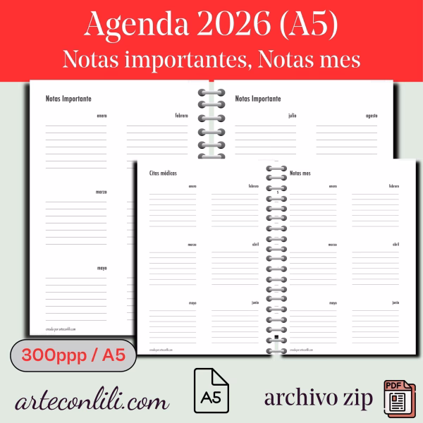 Printable 2026 Weekly Planner Spanish | Digital Download A4/A5 | Instant Access