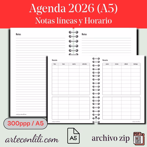 Printable 2026 Weekly Planner Spanish | Digital Download A4/A5 | Instant Access