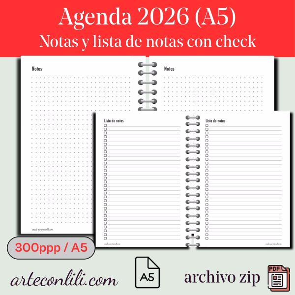 Printable 2026 Weekly Planner Spanish | Digital Download A4/A5 | Instant Access