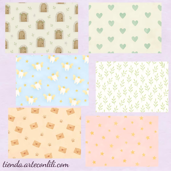 Printable Tooth Fairy Album | Digital Download Scrapbook Paper