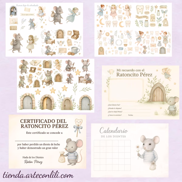Printable Tooth Fairy Album | Digital Download Scrapbook Paper