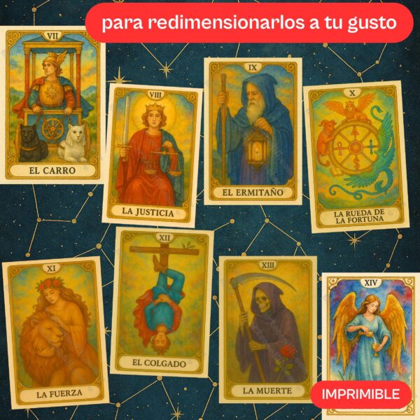 Printable Tarot Cards – Major Arcana Digital Download for Scrapbooking & Journaling