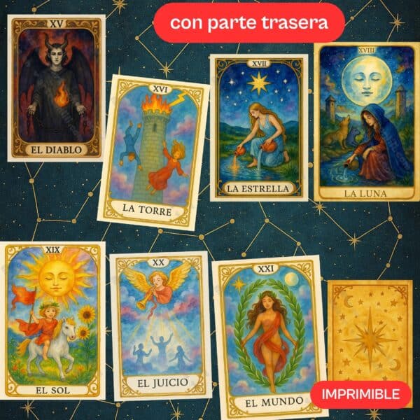 Printable Tarot Cards – Major Arcana Digital Download for Scrapbooking & Journaling