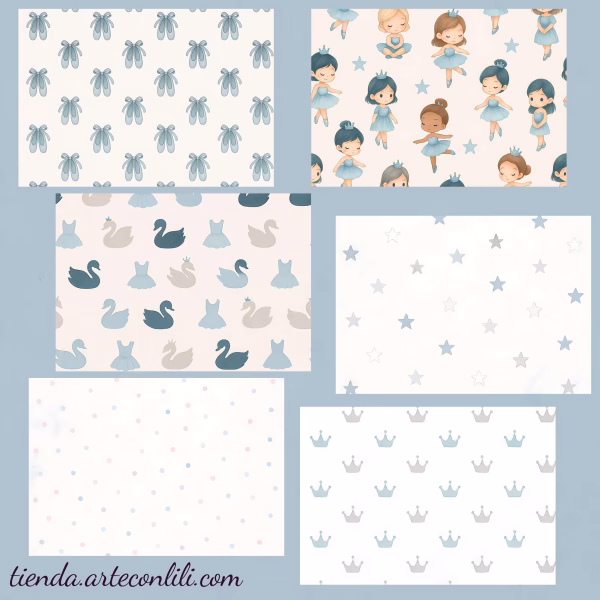 Cute Little Ballerina Printable Scrapbook Paper | Digital Download