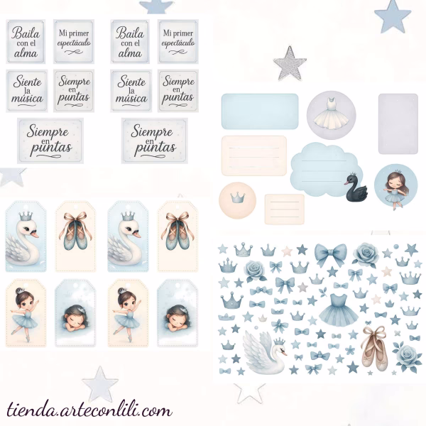 Cute Little Ballerina Printable Scrapbook Paper | Digital Download