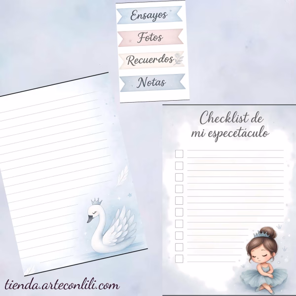 Cute Little Ballerina Printable Scrapbook Paper | Digital Download