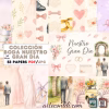 Printable Scrapbook Paper Collection "Our Big Day" – 53 Wedding Papers for Instant Download