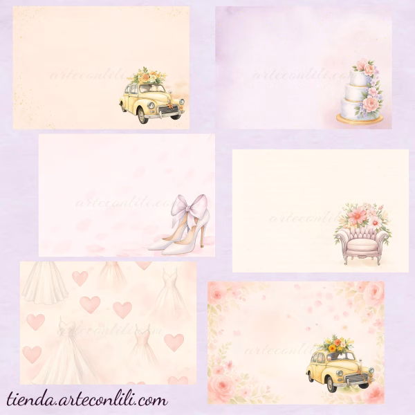 Printable Scrapbook Paper Collection "Our Big Day" – 53 Wedding Papers for Instant Download