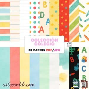 Printable Scrapbook Paper for School | Digital Download Collection