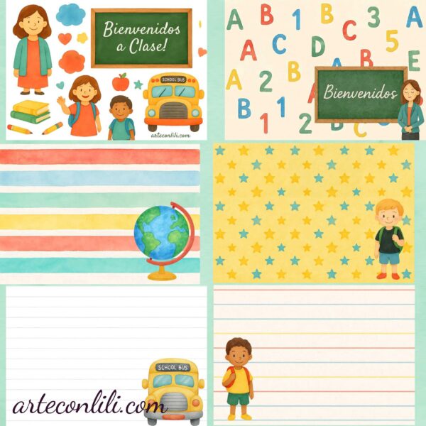 Printable Scrapbook Paper for School | Digital Download Collection