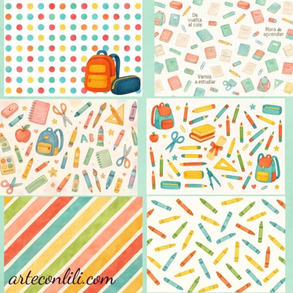 Printable Scrapbook Paper for School | Digital Download Collection
