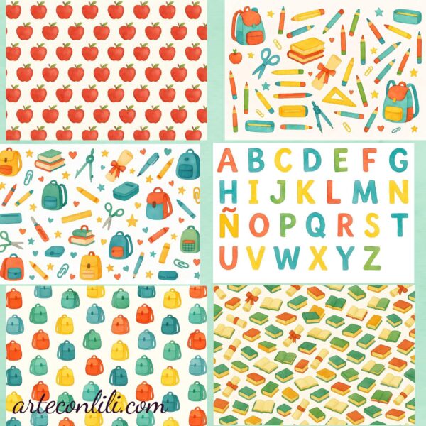 Printable Scrapbook Paper for School | Digital Download Collection