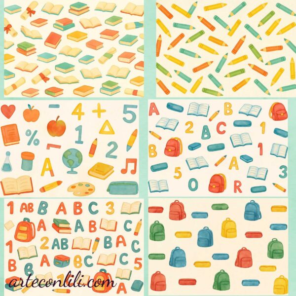 Printable Scrapbook Paper for School | Digital Download Collection