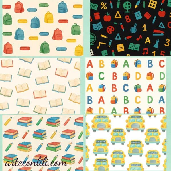 Printable Scrapbook Paper for School | Digital Download Collection