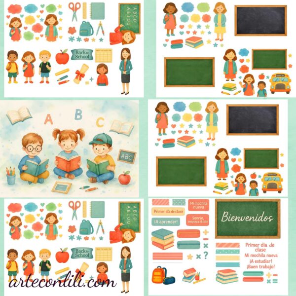 Printable Scrapbook Paper for School | Digital Download Collection