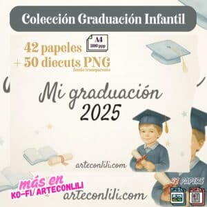 Printable Graduation Scrapbook Paper & Die Cuts | Instant Download