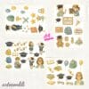 Printable Graduation Scrapbook Paper & Die Cuts | Instant Download