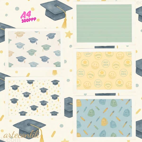 Printable Graduation Scrapbook Paper & Die Cuts | Instant Download