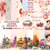Japanese-Inspired Printable Scrapbook Paper | Digital Download