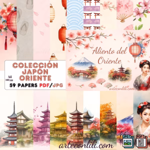 Japanese-Inspired Printable Scrapbook Paper | Digital Download