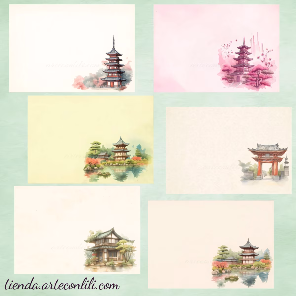 Japanese-Inspired Printable Scrapbook Paper | Digital Download