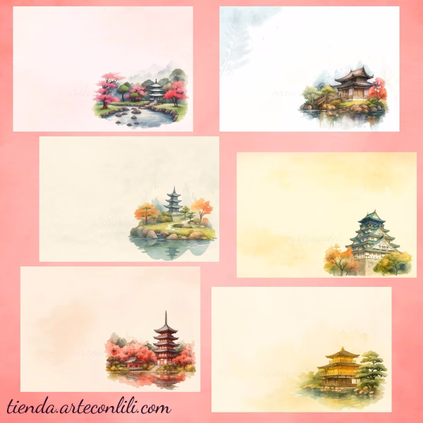 Japanese-Inspired Printable Scrapbook Paper | Digital Download