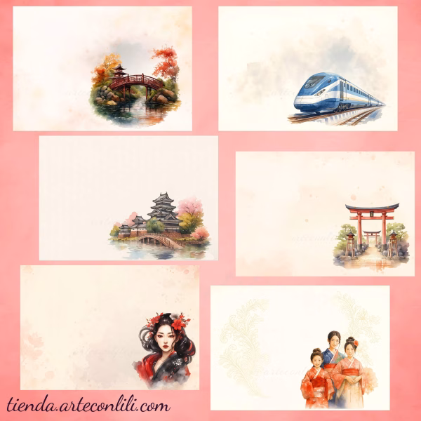 Japanese-Inspired Printable Scrapbook Paper | Digital Download