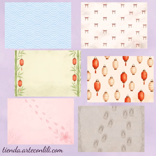 Japanese-Inspired Printable Scrapbook Paper | Digital Download