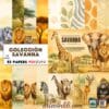 Savanna Digital Download: 52 Printable Scrapbook Papers for Safari Adventures