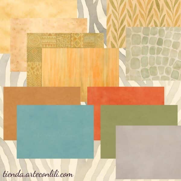 Savanna Digital Download: 52 Printable Scrapbook Papers for Safari Adventures