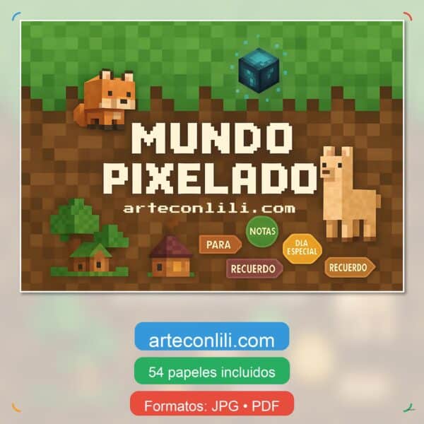 Colorful Pixelated Scrapbook Paper | Instant Download for Planners