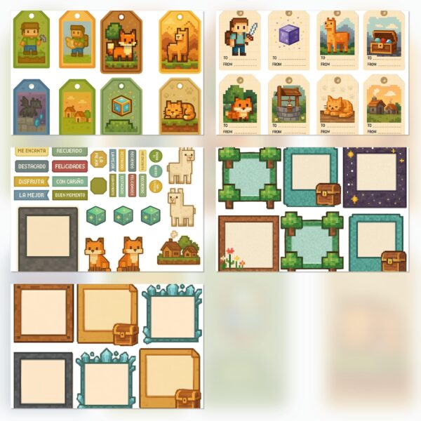 Colorful Pixelated Scrapbook Paper | Instant Download for Planners