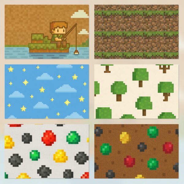 Colorful Pixelated Scrapbook Paper | Instant Download for Planners