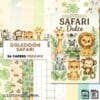 Printable Safari Sweet Collection | 36 Digital Scrapbook Papers for Kids