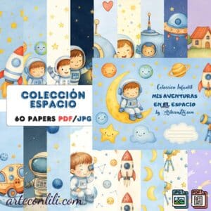 Printable Scrapbook Paper Collection for Kids – 60 Digital Downloads | Instant Download for Planners & Journals
