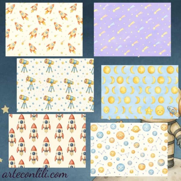 Printable Scrapbook Paper Collection for Kids – 60 Digital Downloads | Instant Download for Planners & Journals