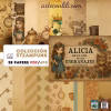 Steampunk Alice Gear Collection | Printable Scrapbook Paper Digital Download