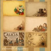 Steampunk Alice Gear Collection | Printable Scrapbook Paper Digital Download