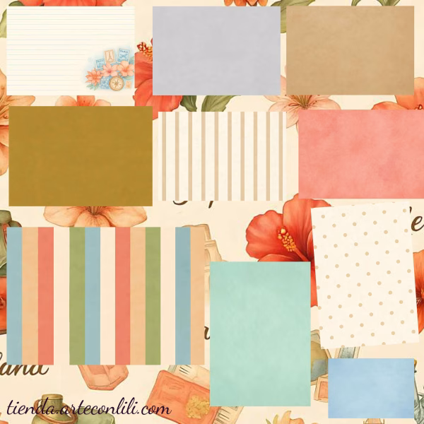 Printable Vintage Travel Scrapbook Paper Pack | Instant Download