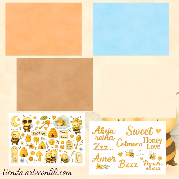 Dulce Colmena – Printable Bee Scrapbook Paper | Digital Download